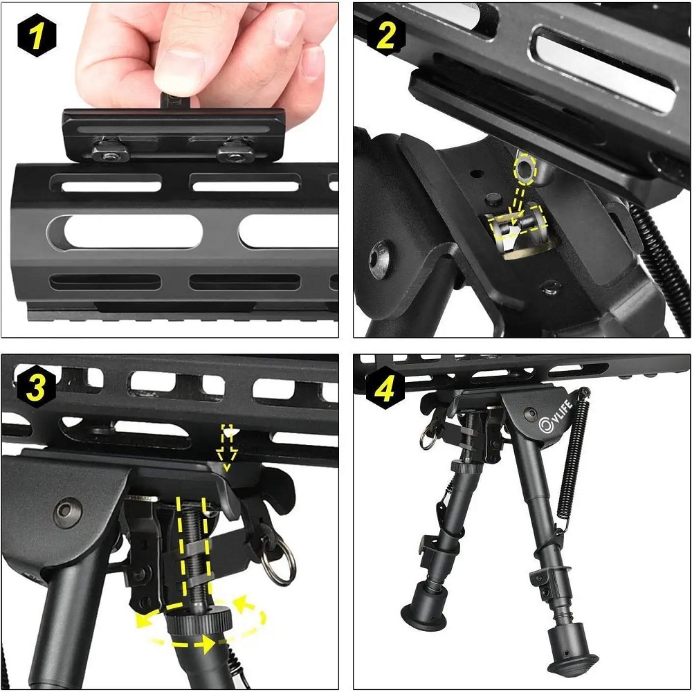Bipod Rifle Mount - Adaptador de Montaje Táctico M-lok para