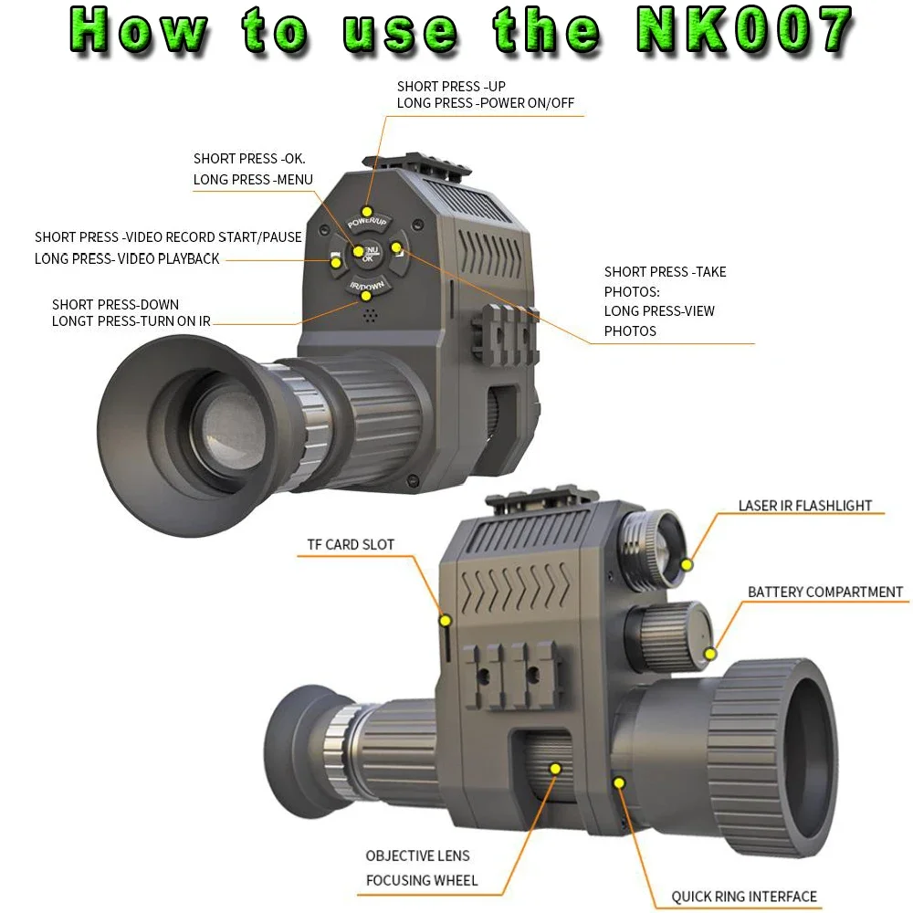 Megaorei NK007plus 200-400M Mo - Outdoor Hunting Digital Night Vision reseña y precio