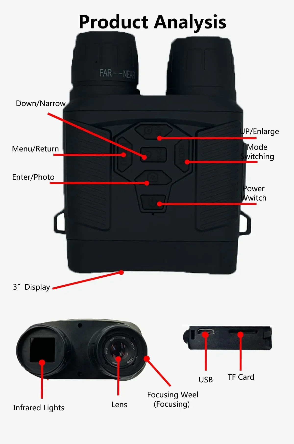 Binocular Y6 de visión nocturn - Outdoor Hunting Digital Night Vision reseña y precio