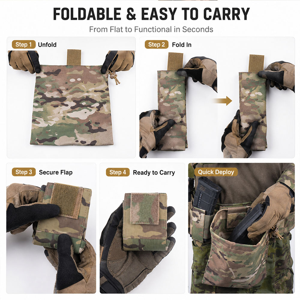 Bolsa Táctica MOLLE Plegable p - Outdoor Hunting Gear Storage reseña y precio