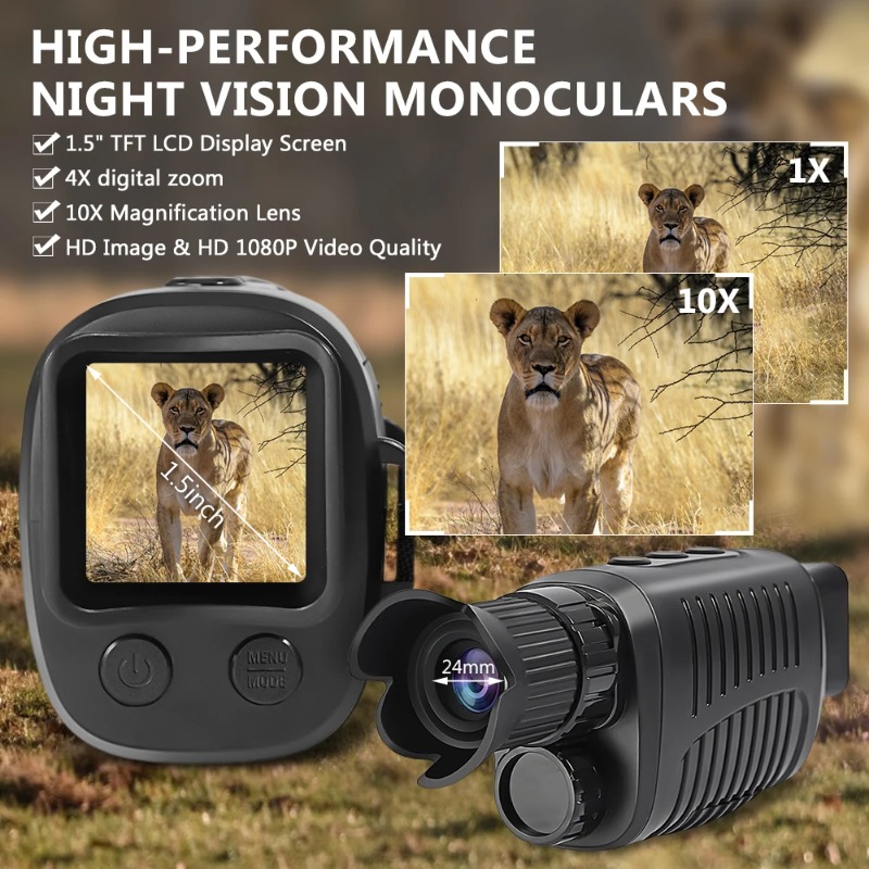 Monocular Digital con Zoom 5X, - Outdoor Hunting Digital Night Vision reseña y precio