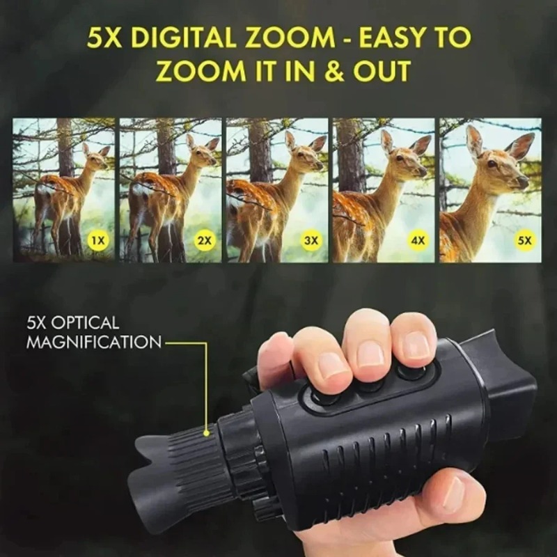 Monocular Digital con Zoom 5X, - Outdoor Hunting Digital Night Vision reseña y precio